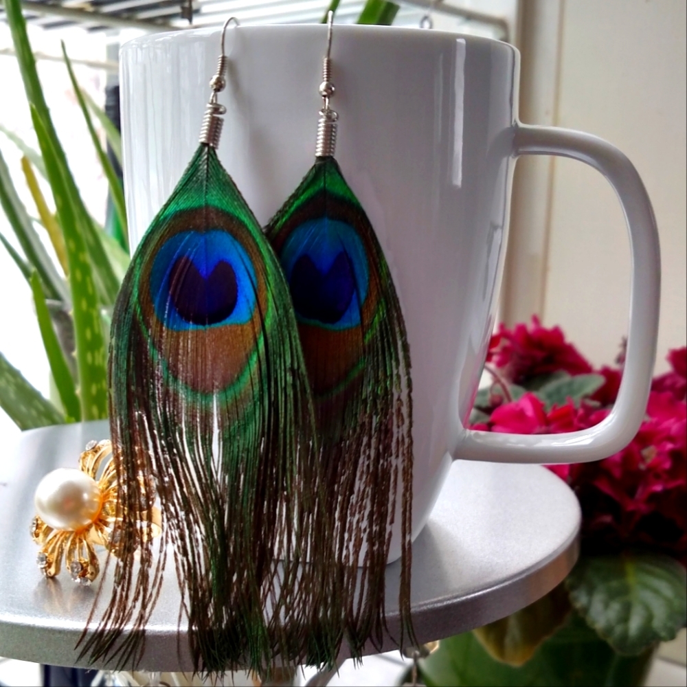 Peacock Feather Earrings